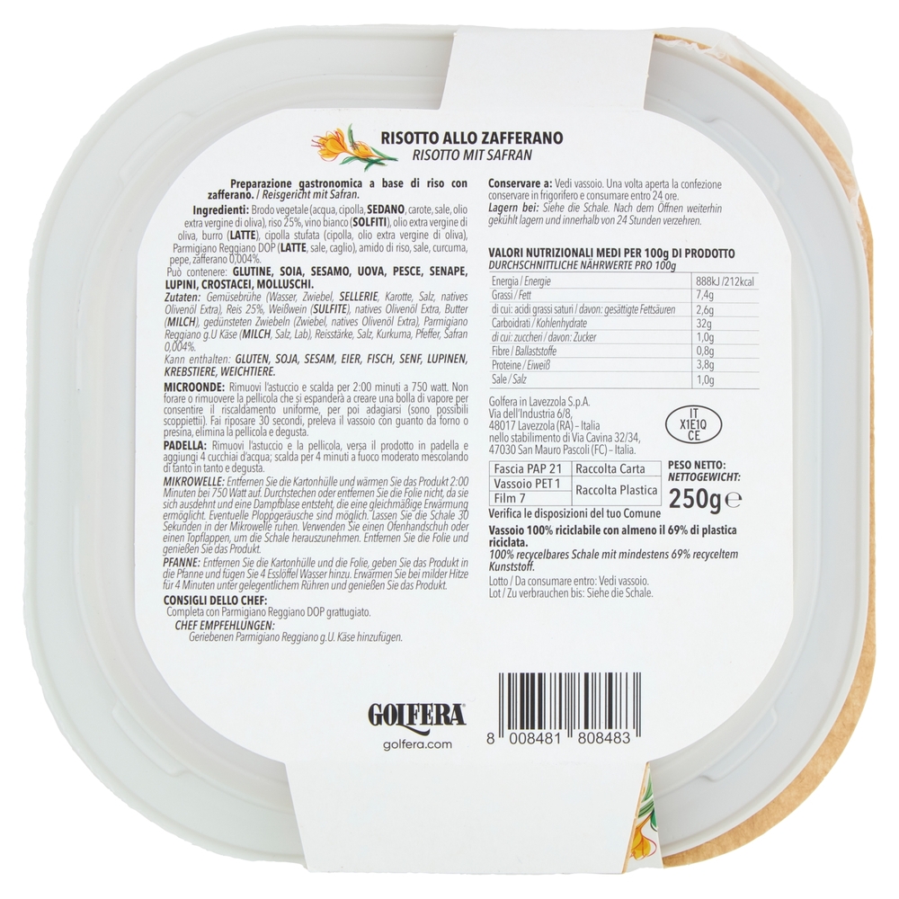 Golfera Ben Fatto Risotto allo Zafferano 250 g